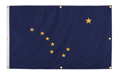 Alaska Flag with Grommets Along the Edges for Wall Hanging