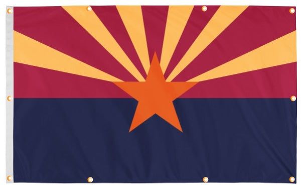 Arizona Flag with Grommets Along the Edges for Wall Hanging