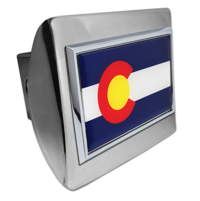 Colorado Flag Chrome Hitch Cover