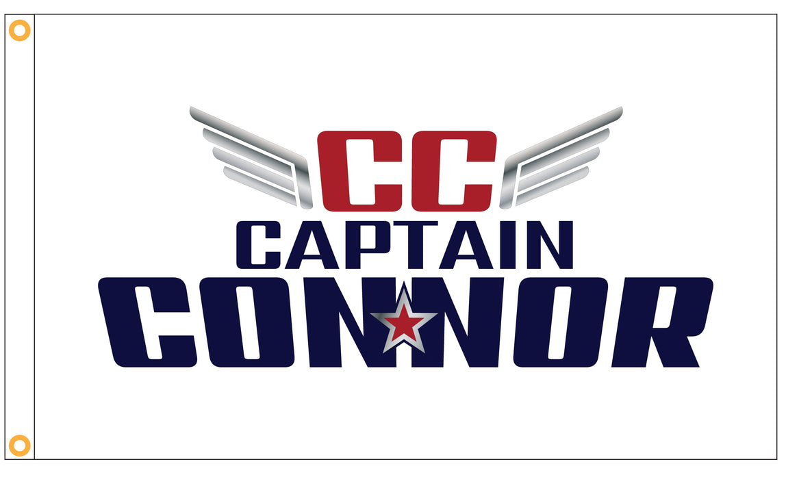 Captain Connor Outdoor Printed Flag - 3'x5' - Nylon - Double Sided - Heading & Grommets