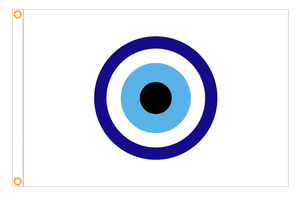 Evil Eye Outdoor Flag - White Background