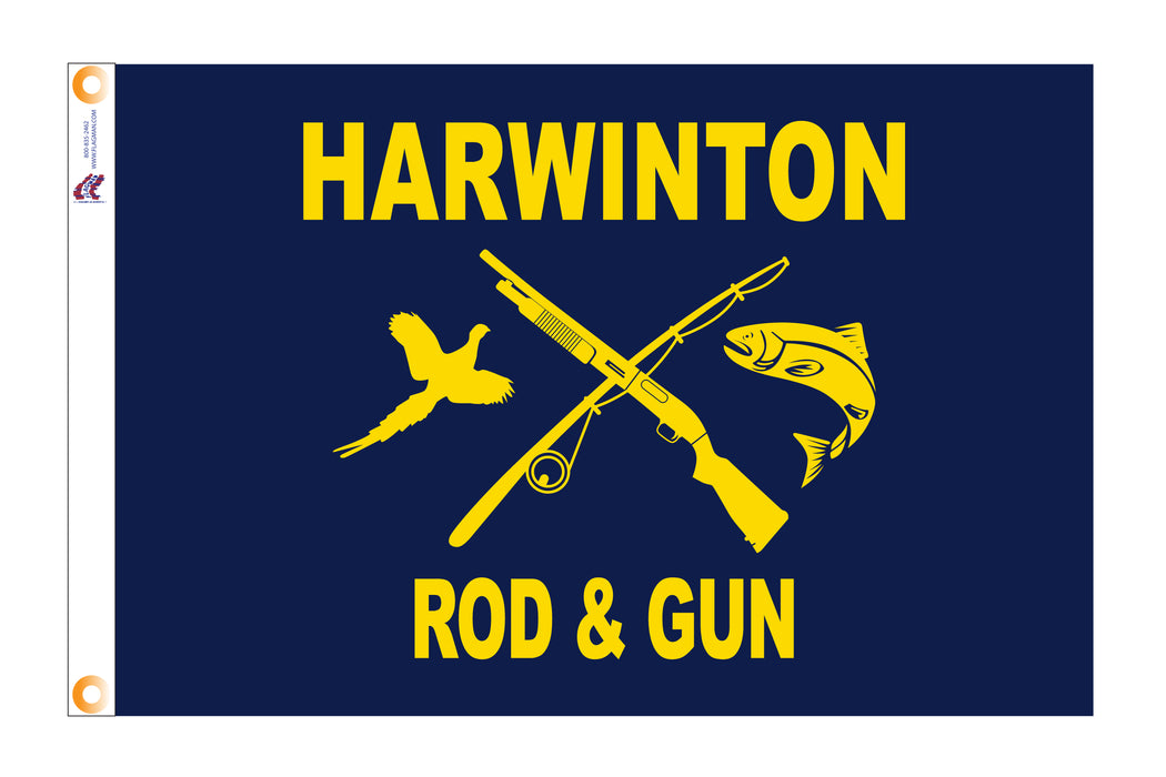 Harwinton Gun Club Printed Flag - 4'x6' - Nylon - Single Reverse - Heading & Grommets