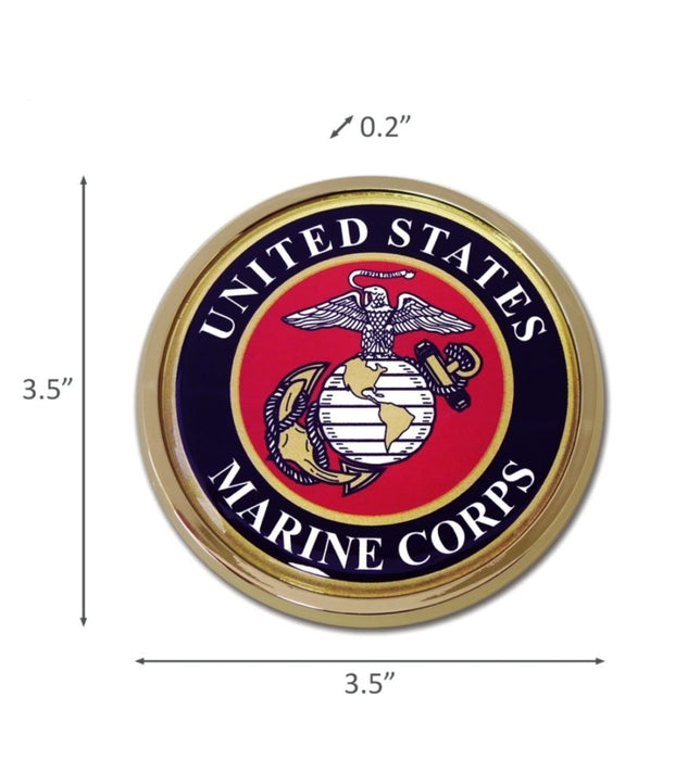 Marine Corp Circle Auto Emblem