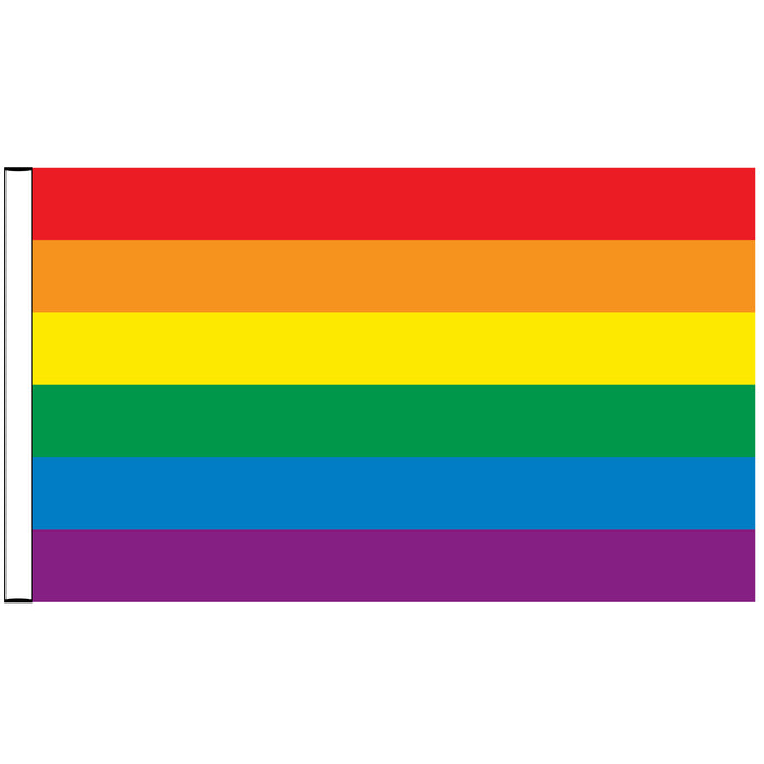 Outdoor Sewn Rainbow Flag (with Sleeve)