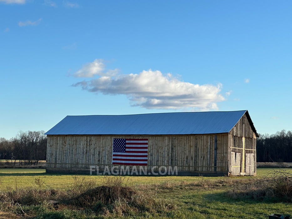 Polyester American Flag with Grommets Along Edges for Wall Hanging *Made in USA*