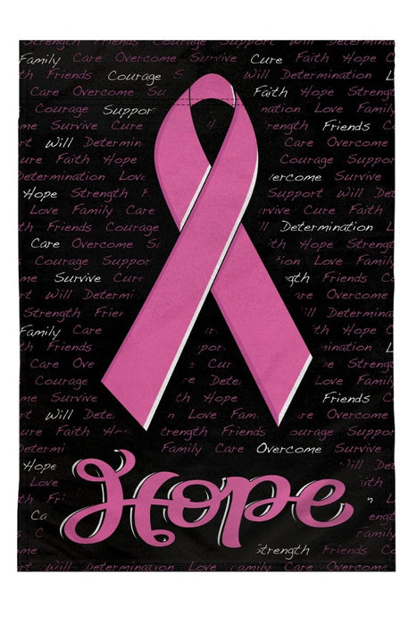 Pink Ribbon Hope 12"x18" Garden Banner