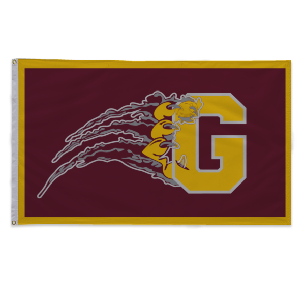 Granby Bears G & Claw Printed Flag - 3'x5' - Nylon - Single Reverse - Heading & Grommets