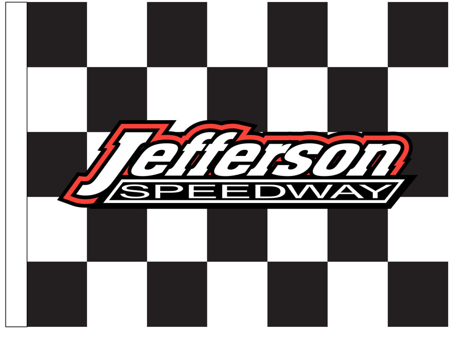 Jefferson Speedway Printed Checkered Flag - 24"x30" - Nylon - Single Reverse - Unmounted