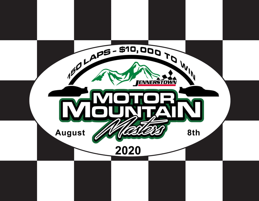 Motor Mountain Printed Checkered Flag - 24"x30" - Nylon - Single Reverse - Stapled to 32"x5/8" Dowel