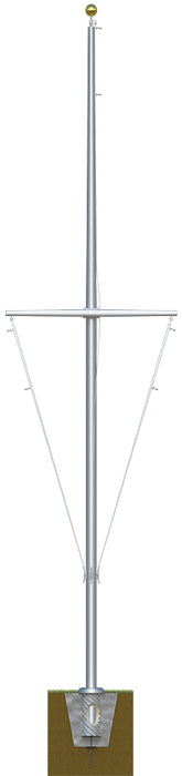 Nautical Single Mast Aluminum Flagpole - Lifetime Warranty