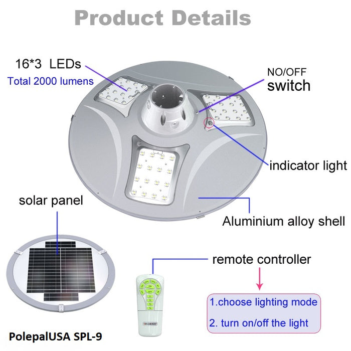 Solar Plaza Courtyard Light - Street Light