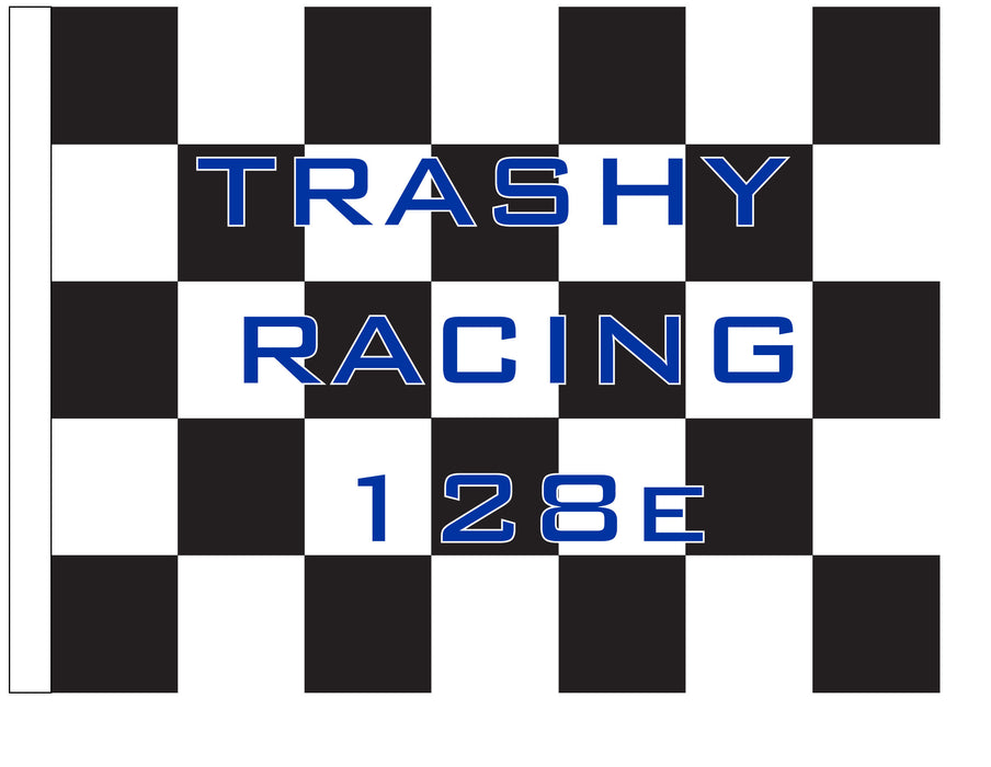 Trashy Racing 128E Printed Checkered Flag - 24"x30" - Nylon - Unmounted