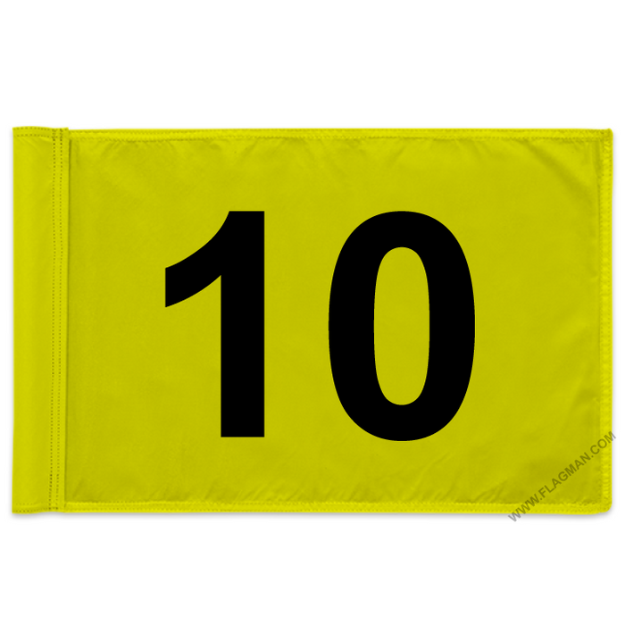 Individual Numbered Golf Flags with Rotating Tube