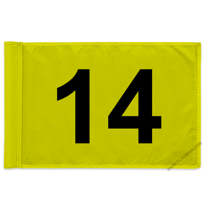 Individual Numbered Golf Flags with Rotating Tube