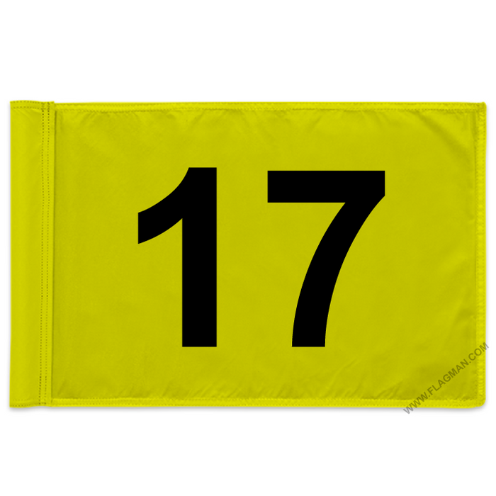 Individual Numbered Golf Flags with Rotating Tube