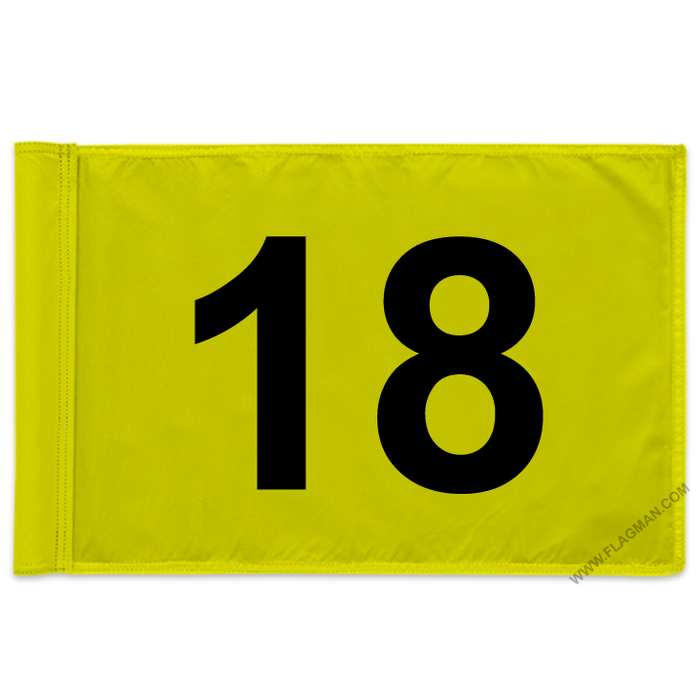 Individual Numbered Golf Flags with Rotating Tube