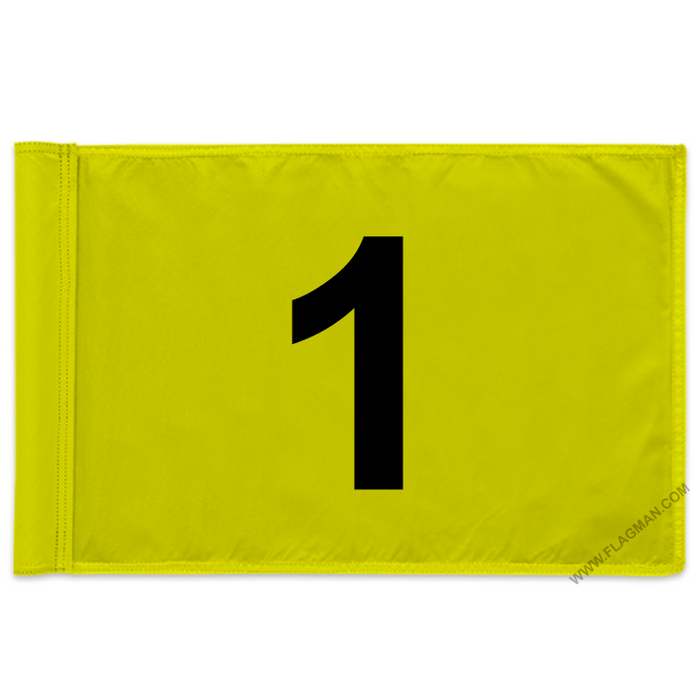 Individual Numbered Golf Flags with Rotating Tube