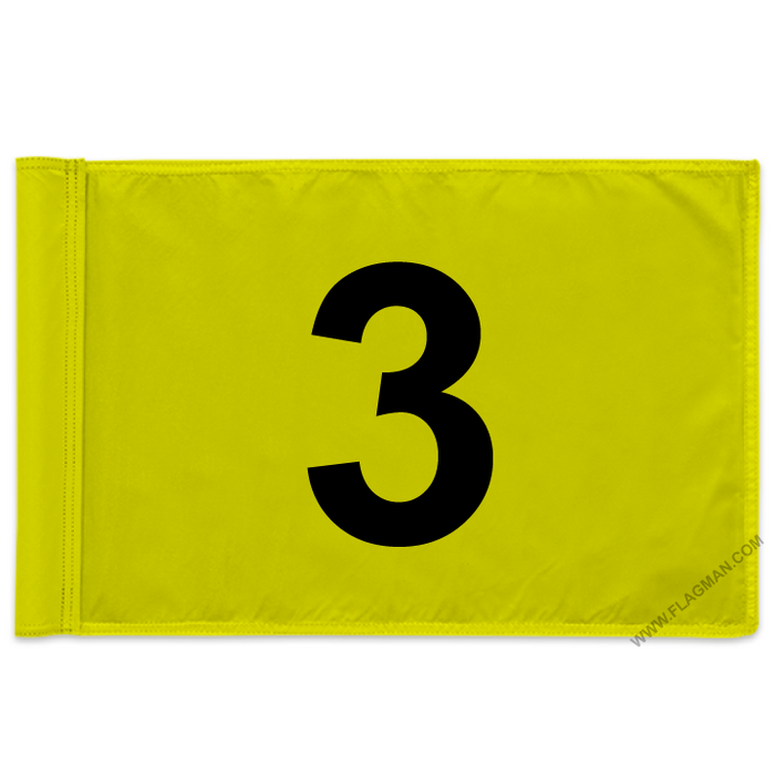 Individual Numbered Golf Flags with Rotating Tube