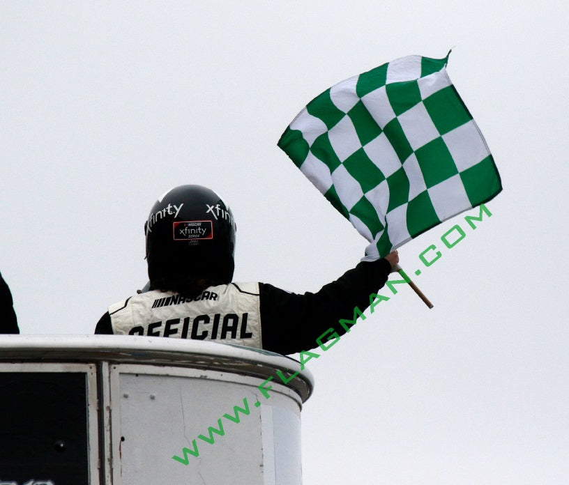 NASCAR Printed Green Checkered Flag